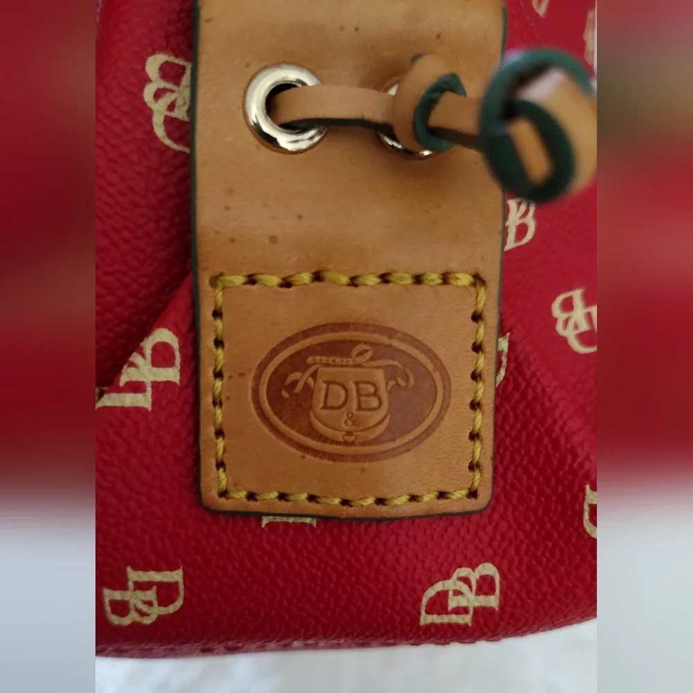 Dooney & Burke Red Signature Coated Canvas with Leather Handles and Trim. - Picture 6 of 15